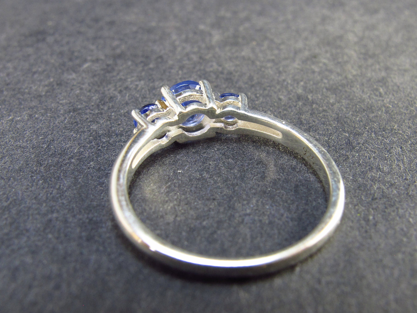 Natural Blue Tanzanite (Zoisite) Crystal Sterling Silver Ring From Tanzania - 1.65 Grams- Size 6.5