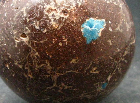 Cavansite in Stilbite Sphere From India - 2.3"