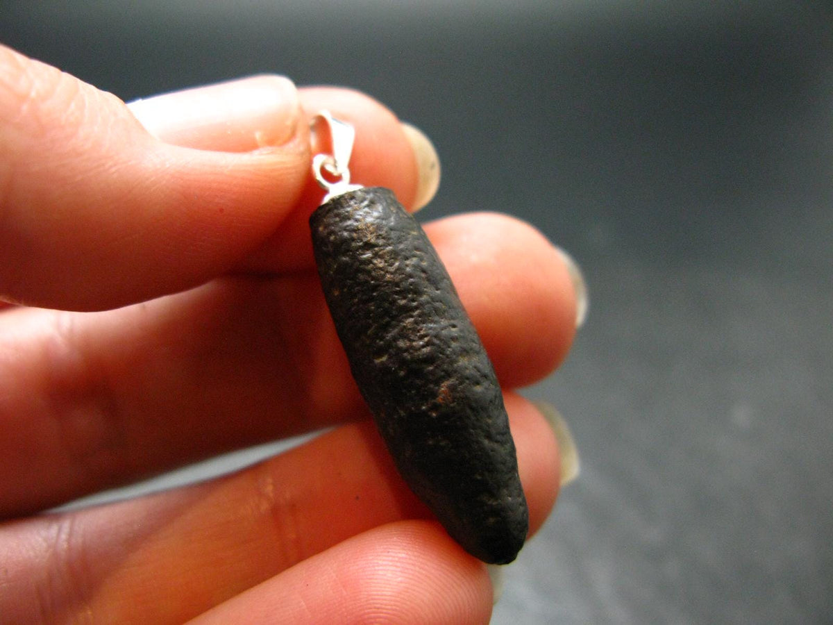 Rare Prophecy Stone Limonite after Pyrite Silver Pendant From Egypt - 1.4" - 5.12 Grams
