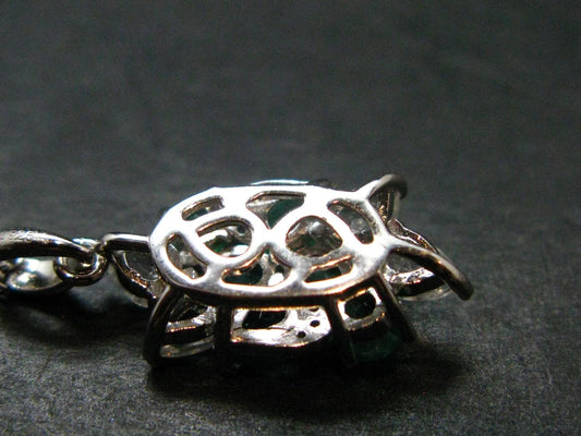 Emerald Silver Pendant W/Chain From Colombia - 3.12 Grams Total