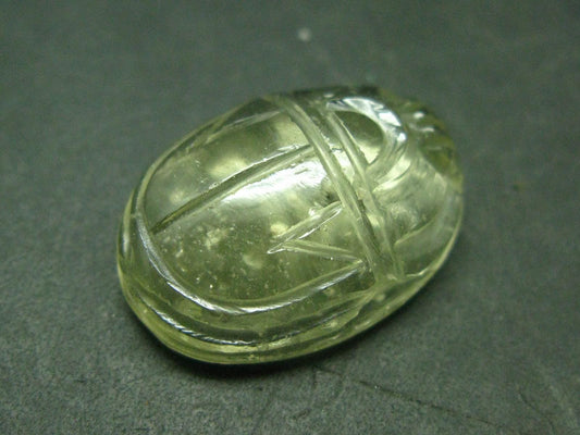 Gem Libyan Tektite Glass Scarab Carving From Libya - 6.70 Grams - 1.1"