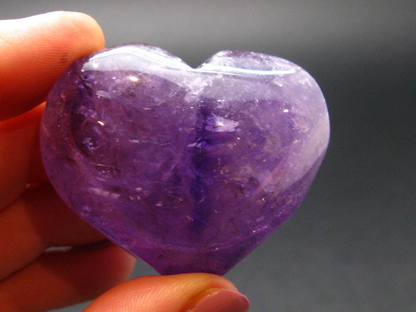 Amazing Natural Amethyst Puffed Heart Shaped from Brazil - 1.4"