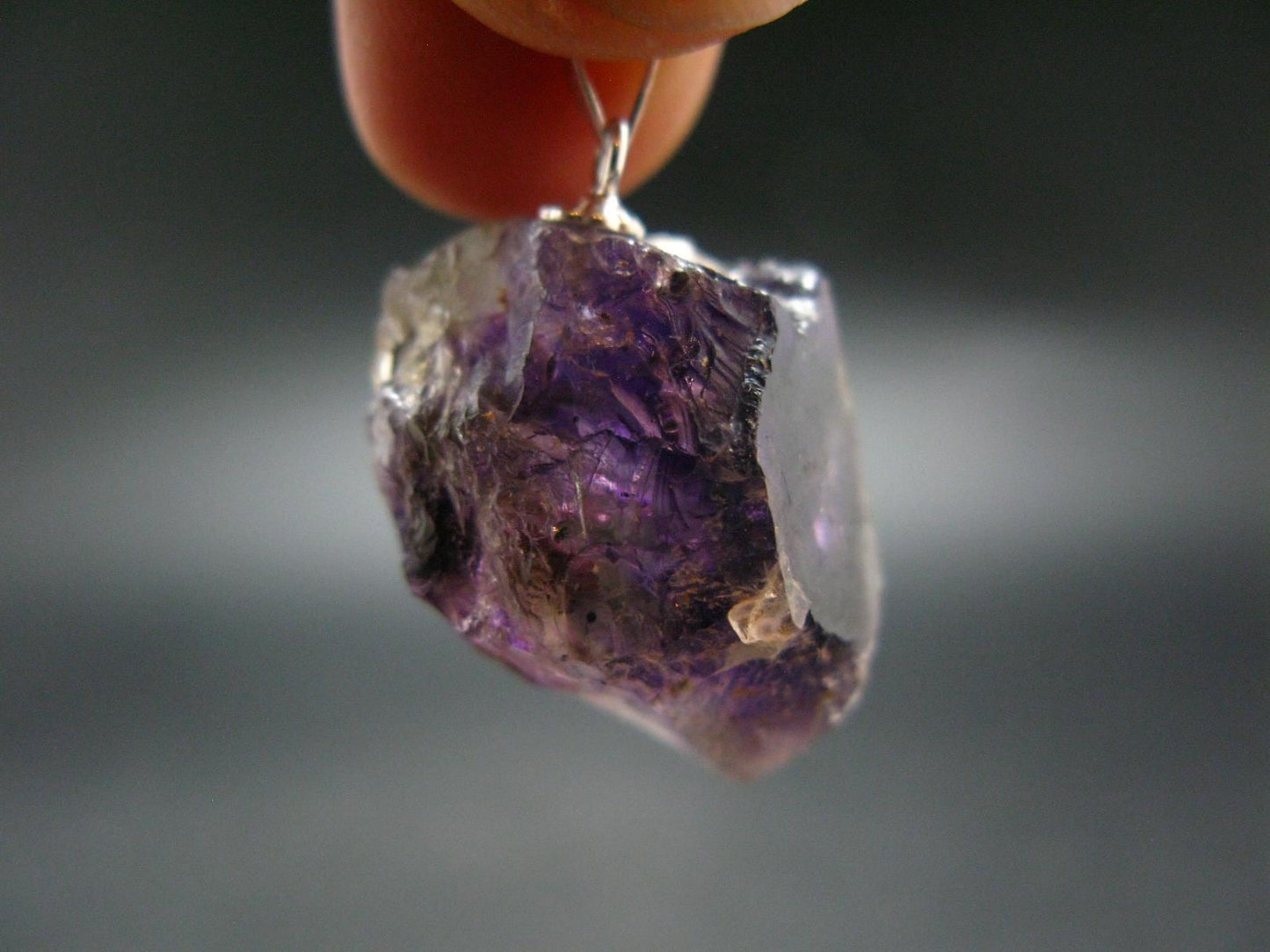 Rare Brandenberg Brandberg Amethyst Quartz Silver Pendant From Namibia - 1.1" - 6.68 Grams