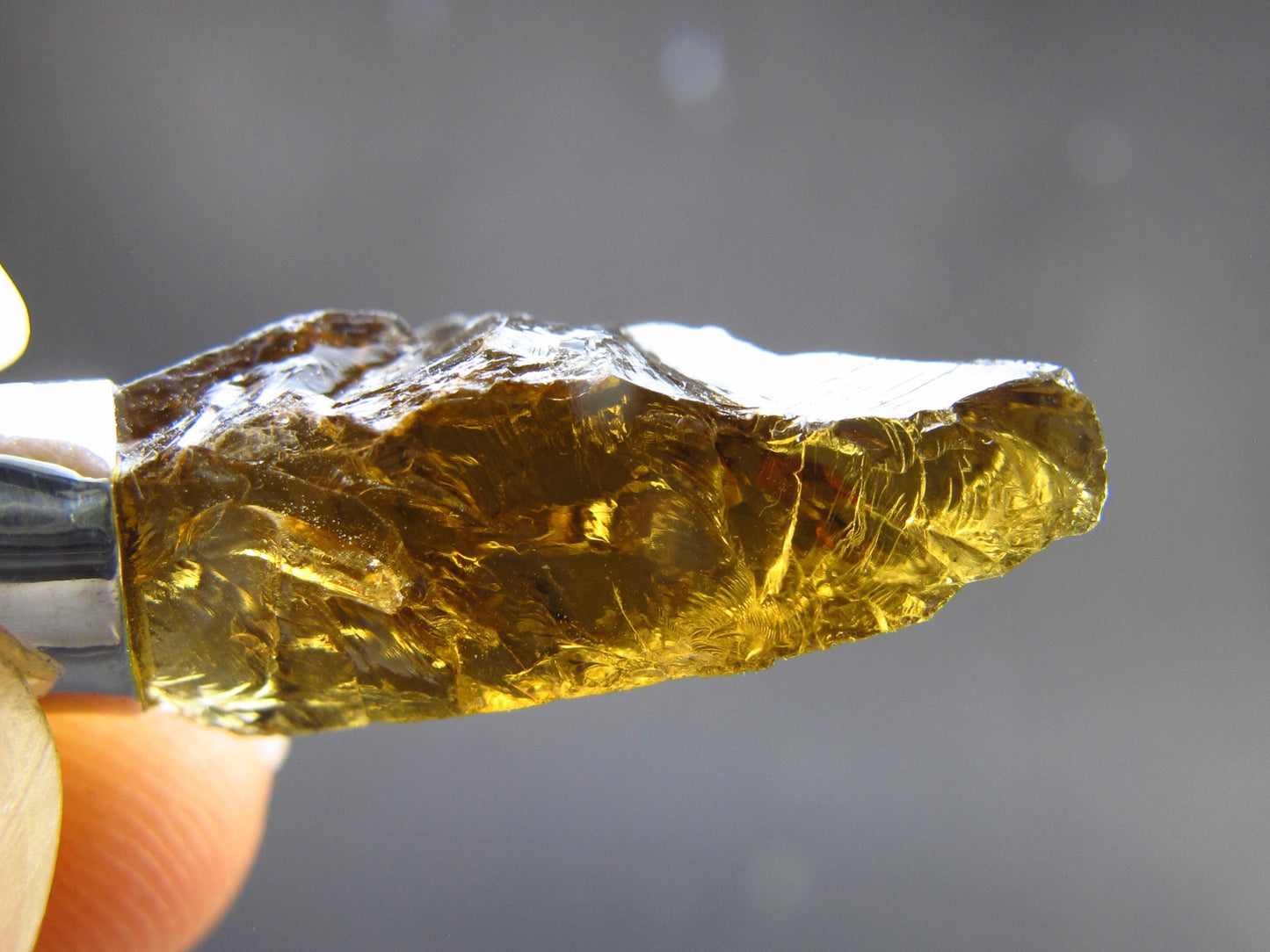 Natural Unheated Citrine Sterling Silver Pendant from Zambia - 1.3" - 2.66 Grams