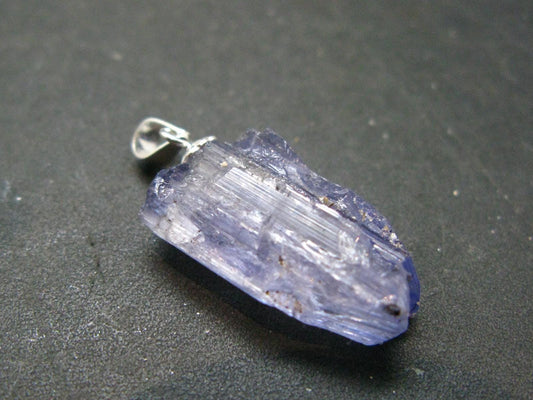 Tanzanite Pendant In Sterling Silver From Tanzania - 1.1" - 3.37 Grams