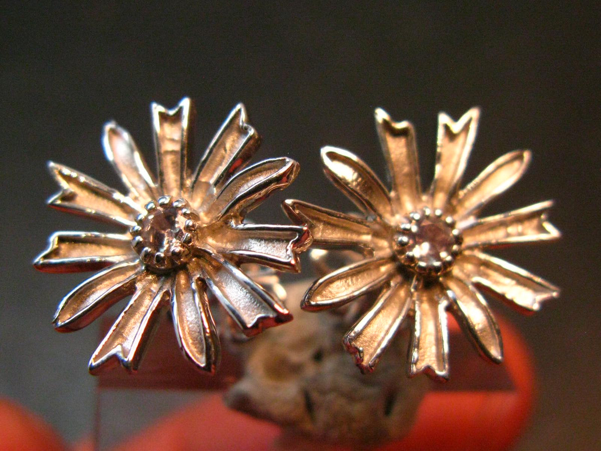Alexandrite Gem Silver Stud Earrings From Russia - 3.10 Grams