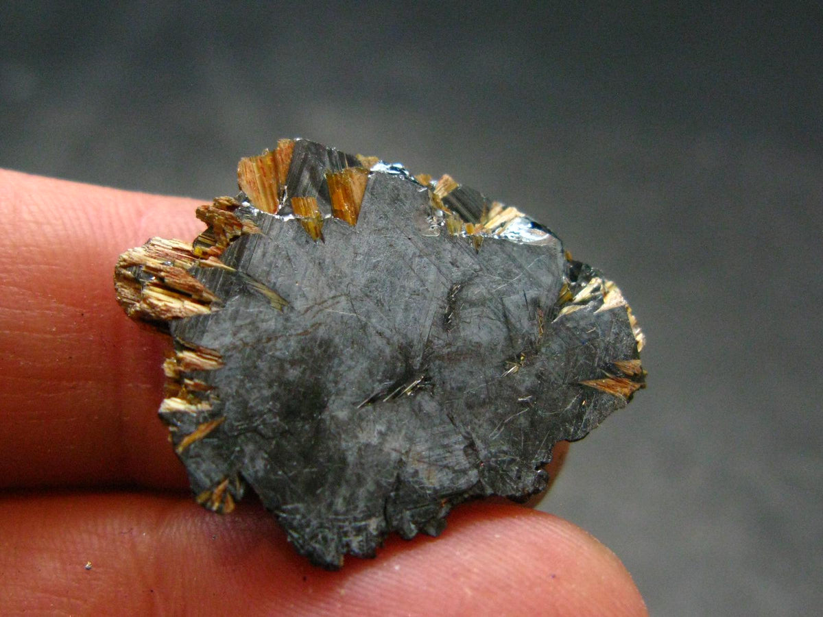 Large Hematite and Rutile Cluster from Brazil - 0.9" - 2.86 Grams