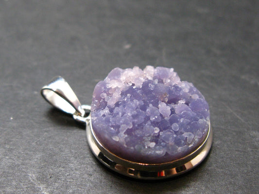 Purple Grape Agate Cluster Silver Pendant From Indonesia - 1.4" - 10.0 Grams