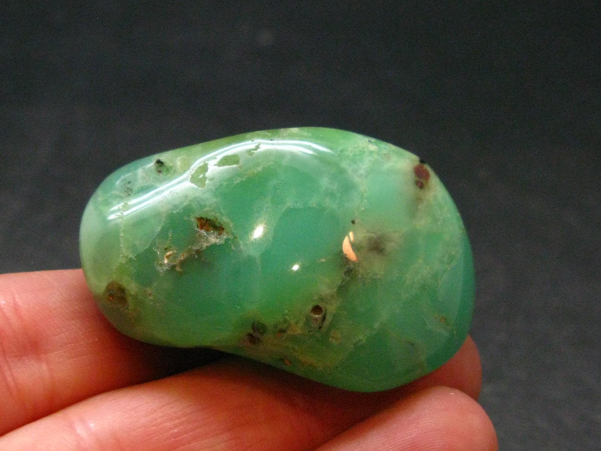 Rich Green Chrysoprase Tumbled Stone From Australia - 1.2" - 25.38 Grams