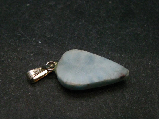 Rare Blue Larimar Pectolite Silver Pendant From Dominican Republic - 1.1" - 1.90 Grams