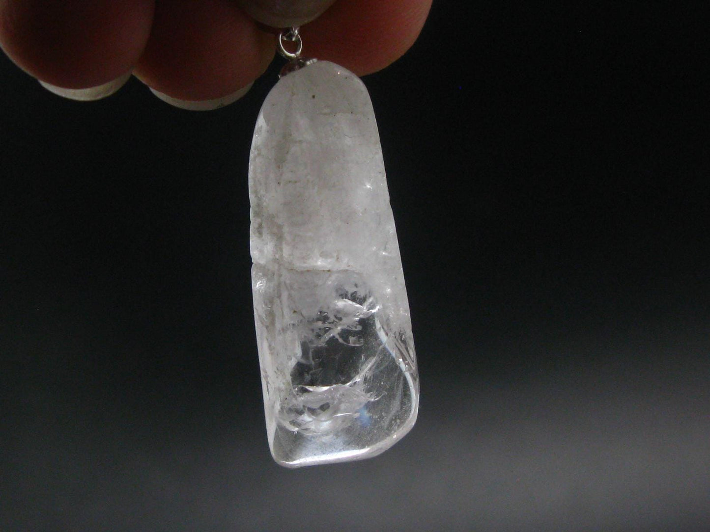 Nice Terminated Danburite Crystal Silver Pendant from Mexico - 1.6" - 7.11 Grams