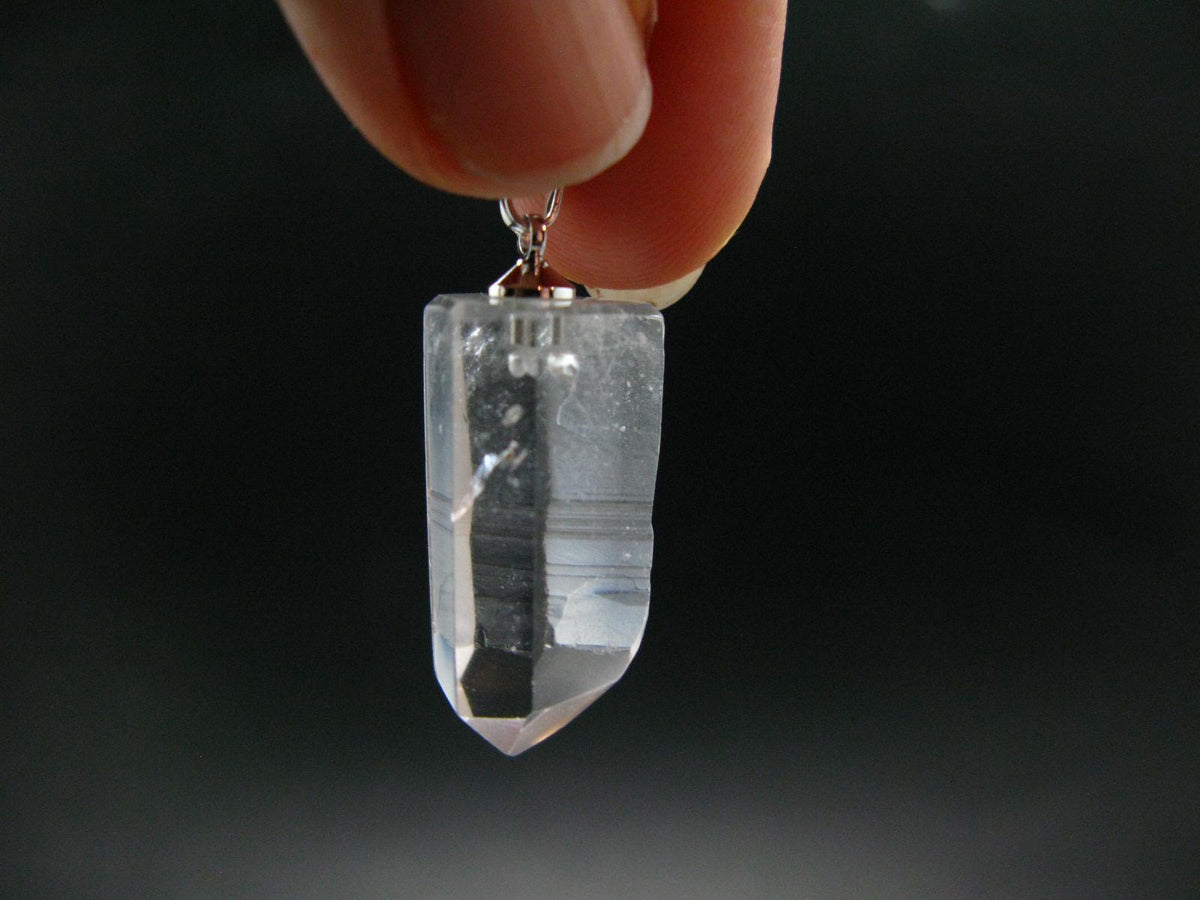 Lemurian Quartz Crystal Pendant From Brazil - 1.5" - 6.06 Grams