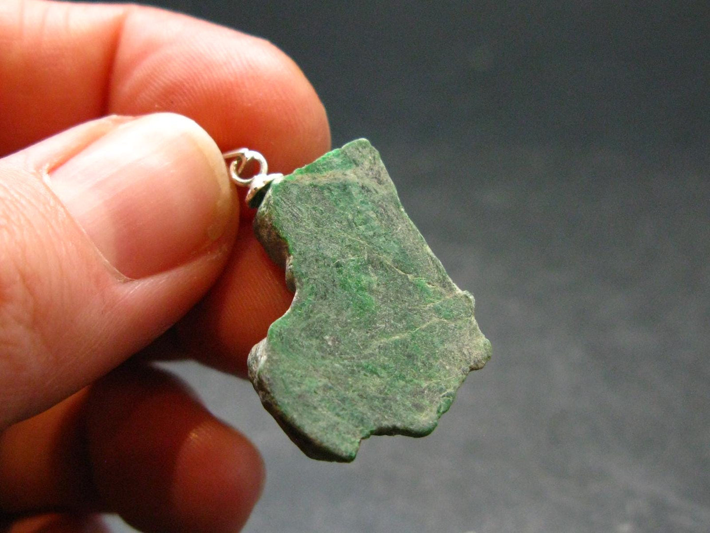 Extremely Rare Natural Maw Sit Sit Crystal Silver Pendant from Myanmar - 1.2" - 4.25 Grams