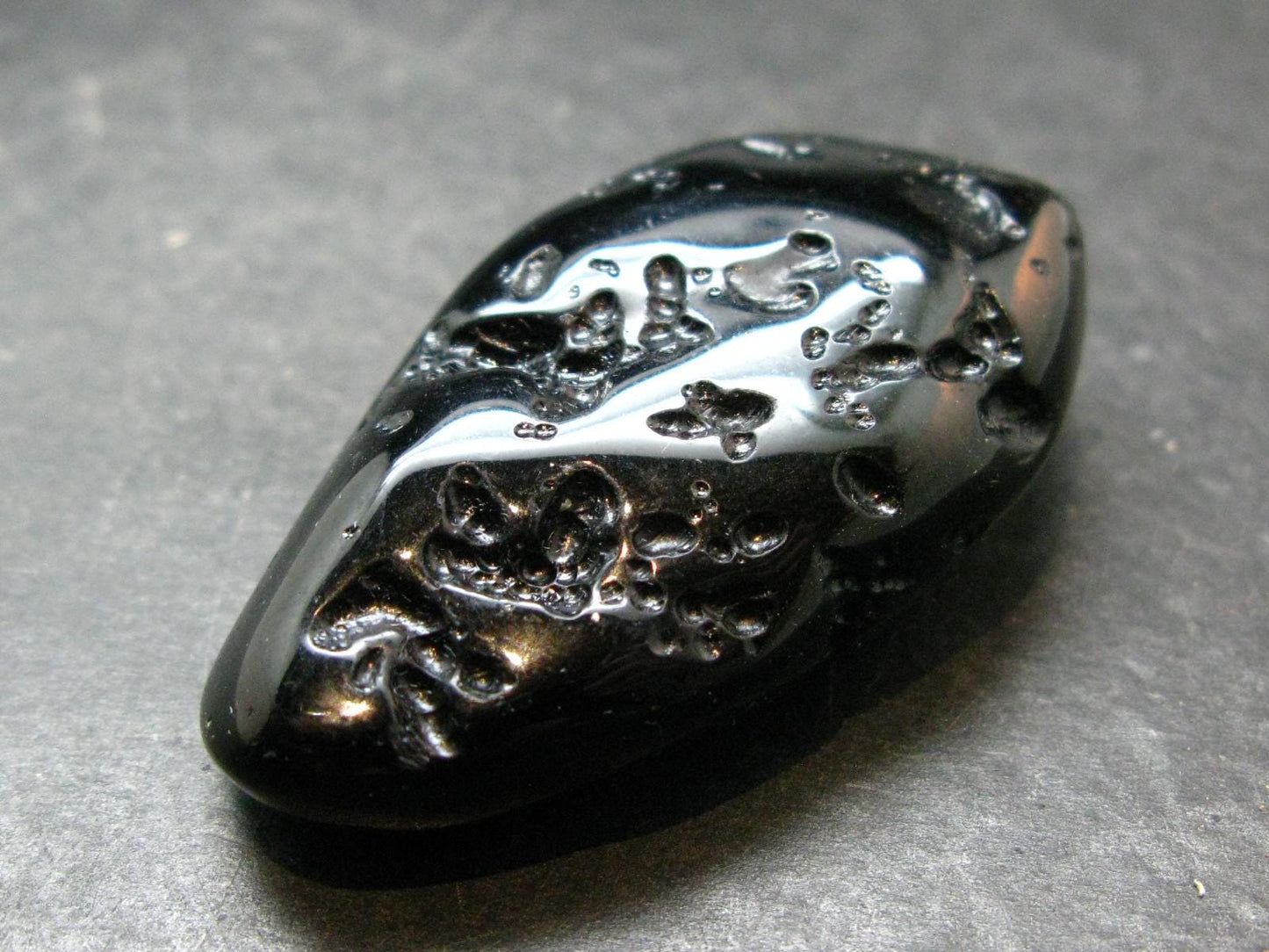 Rare Large Black Tibetan Tektite Tumbled Stone from Tibet - 2.1" - 32.74 Grams