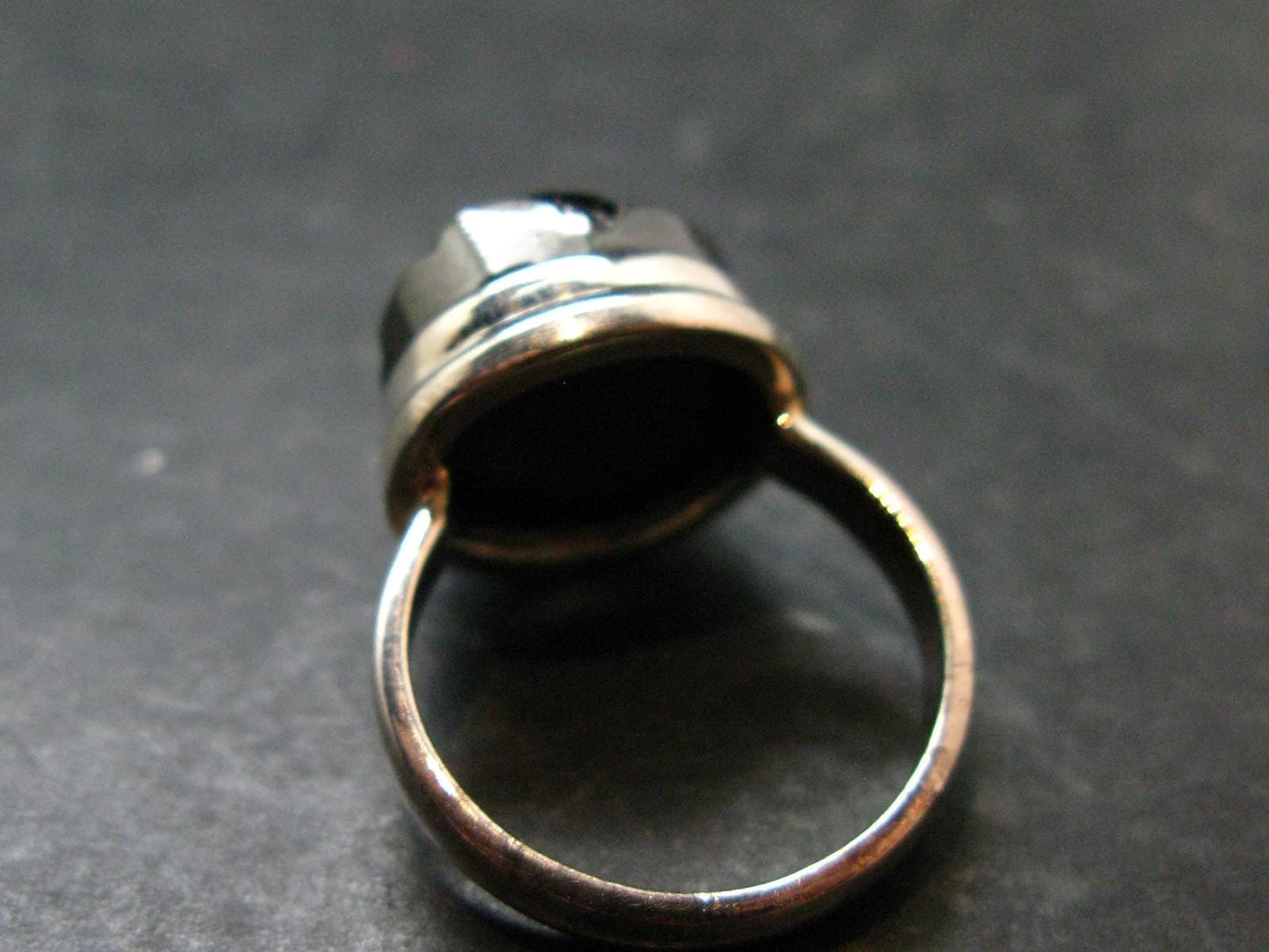 Unpolished Elite Shungite Silver Ring from Russia - Size 8 - 5.35 Grams