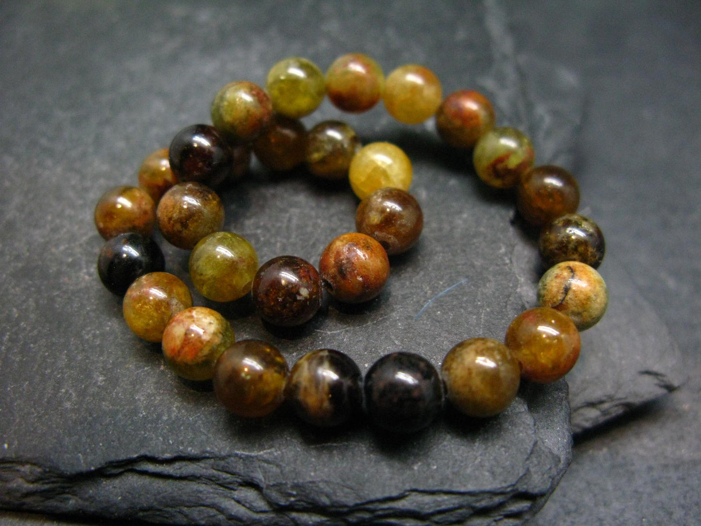 Vesuvianite Idocrase Genuine Bracelet ~ 7 Inches ~ 6mm Round Beads