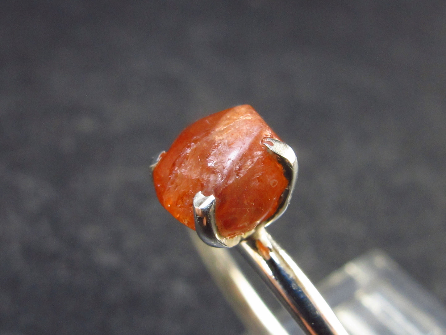 Raw Sunstone 925 Silver Ring From Tanzania - 1.71 Grams - Size 6.25