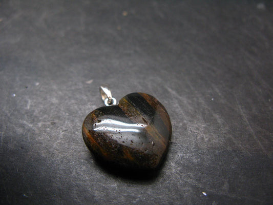 Rare ISUA Stone Silver Heart Pendant From Greenland - 1.0" - 3.60 Grams
