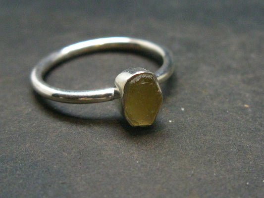 Libyan Tektite Sterling Silver Ring from Libya - Size 6 - 1.76 Grams