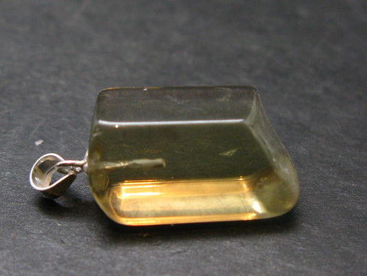 Natural Unheated Citrine Sterling Silver Pendant from Zambia - 1.0" - 3.96 Grams