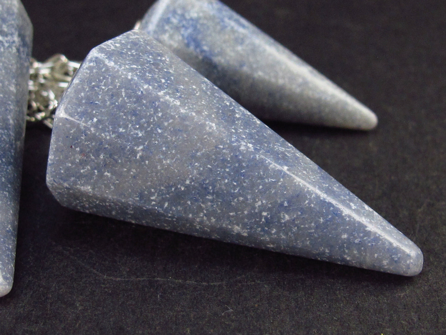 Lot of 3 Natural Blue Quartz Pendulums from Brazil - 50.1 Grams