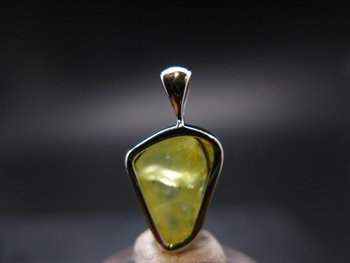 Chrysoberyl Crystal Silver Pendant From Brazil - 1.64 Grams