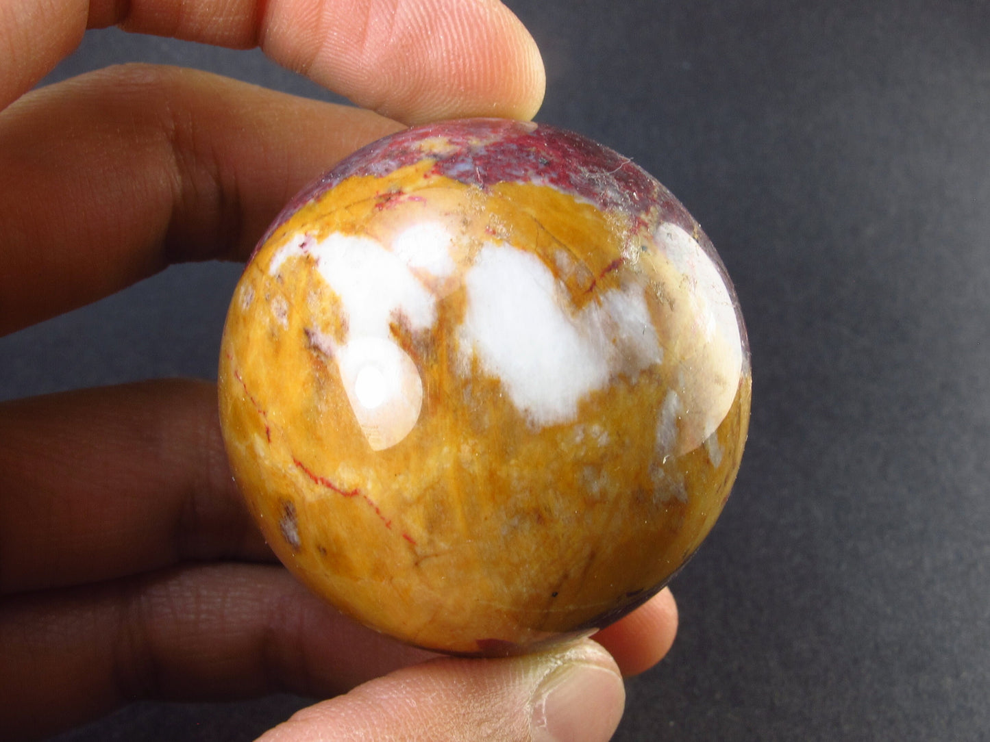 Large Cinnabar Ball Sphere from Spain - 95.6 Grams - 1.6"