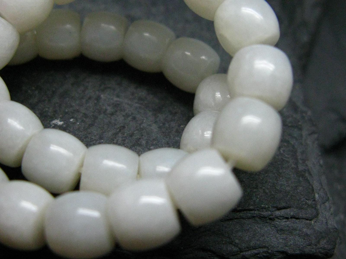 White Jade Jadeite Genuine Bracelet ~ 7 Inches ~ 6mm Rondelle Beads