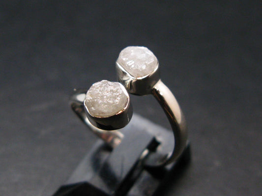 Very Rare White Cryolite 925 Silver Ring from Greenland - Size 7 - 2.34 Grams
