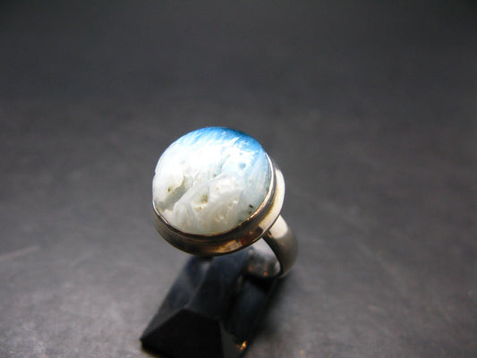 Blue Ice Glacierite Silver Ring from Indonesia - Size 6- 5.86 Grams