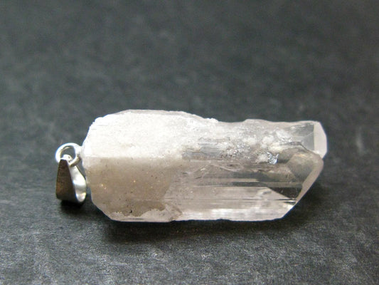 Nice Terminated Danburite Crystal Silver Pendant from Mexico - 1.3" - 3.62 Grams