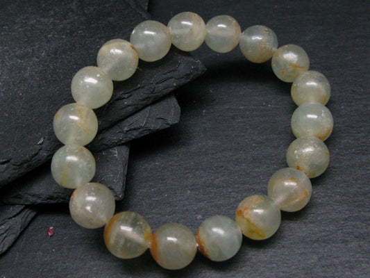 Lemurian Aquatine Calcite Genuine Bracelet ~ 7 Inches ~ 12.5mm Round Beads