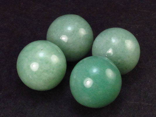 Lot of 4 Natural Green Aventurine Spheres from India - 45.4 Grams