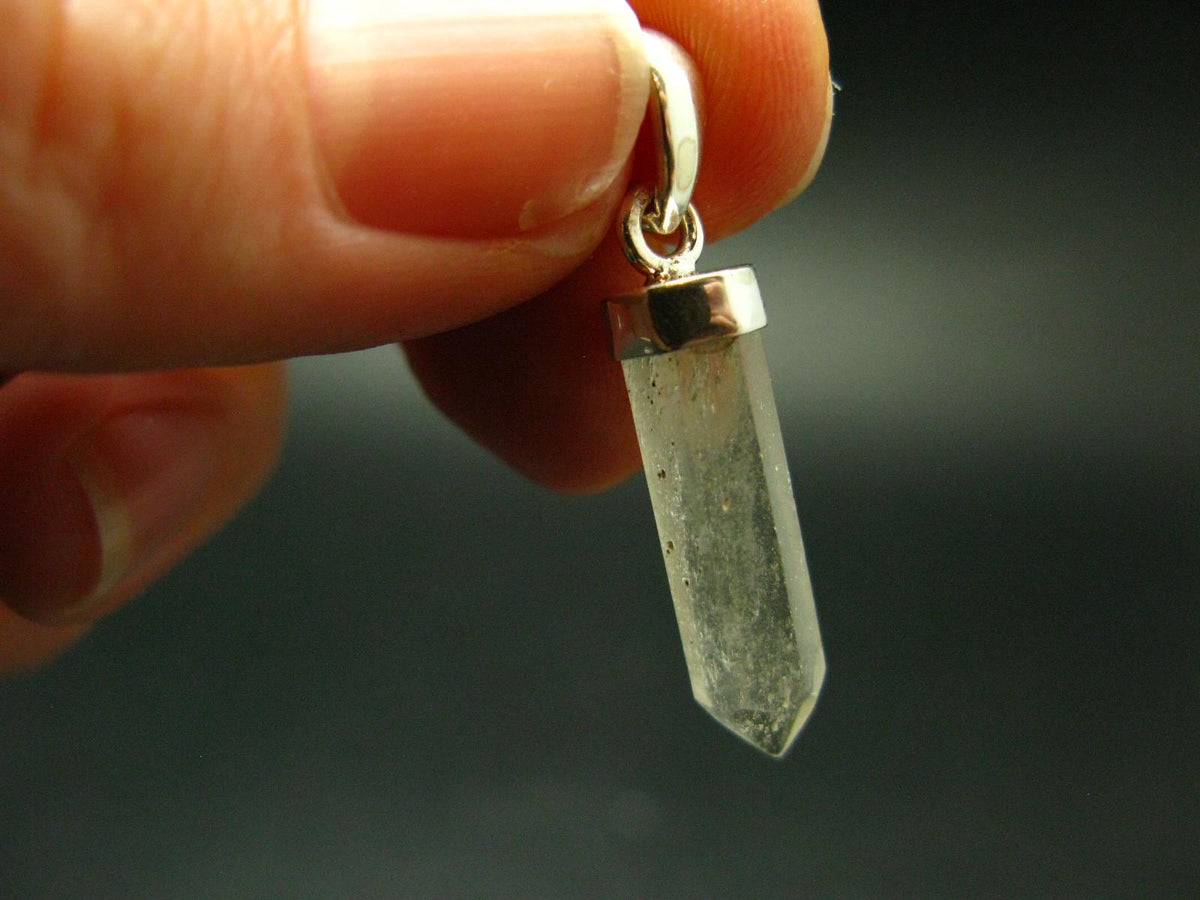 Gem Libyan Desert Glass Tektite Pendant Sterling Silver from Libya - 1.3" - 2.12 Grams