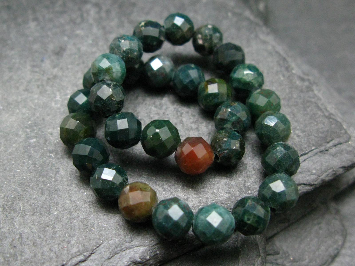 Bloodstone Genuine Bracelet ~ 7 Inches ~ 6mm Facetted Beads