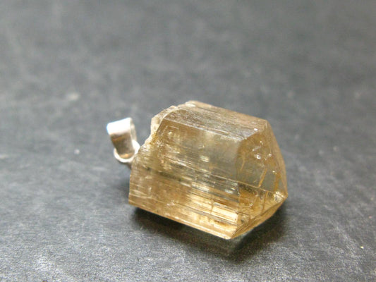 Golden Scapolite Silver Pendant From Tanzania - 0.9" - 3.42 Grams