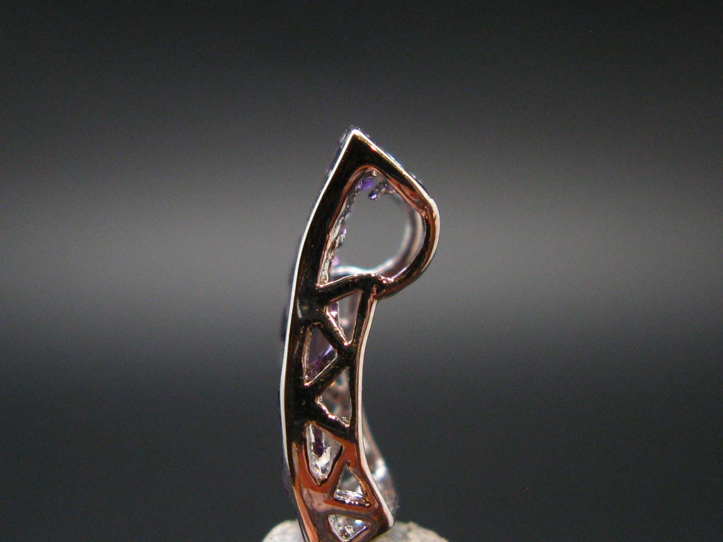 Purple Faceted Amethyst Sterling Silver Pendant From Brazil - 0.7" - 2.0 Grams