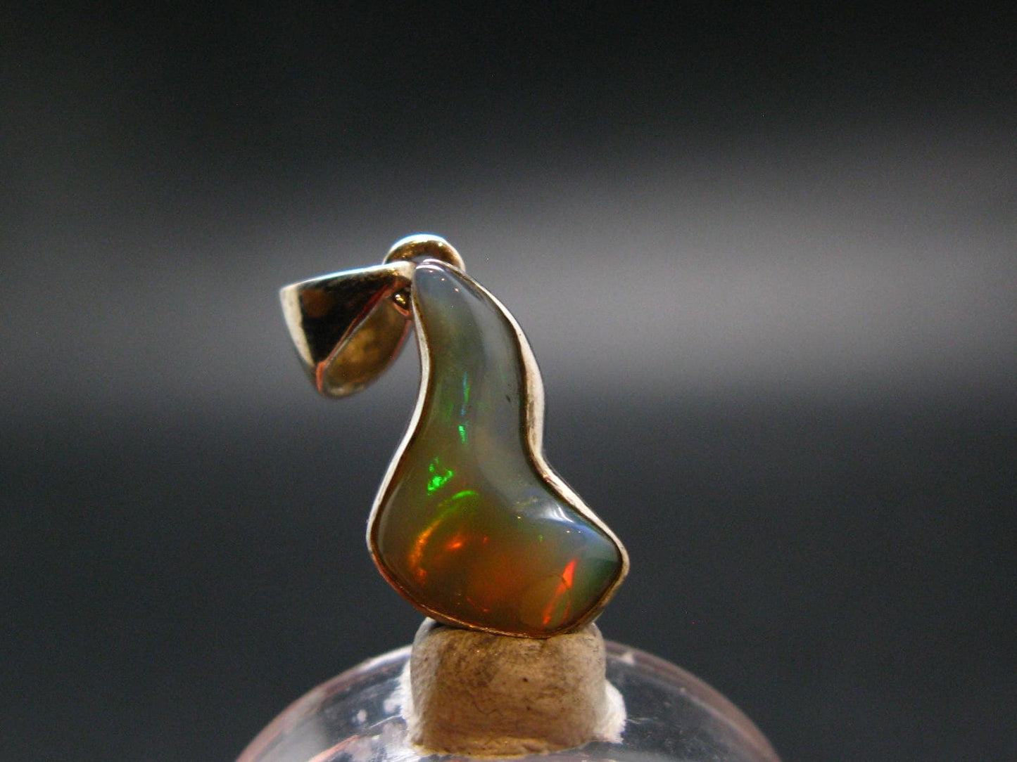Opal Sterling Silver Pendant From Ethiopia - 0.9" - 1.83 Grams