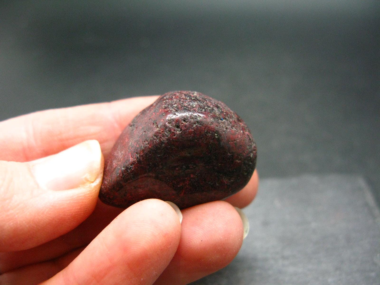 Red Cinnabar Cinabar Tumbled Piece From Spain - 21.39 Grams - 1.2"