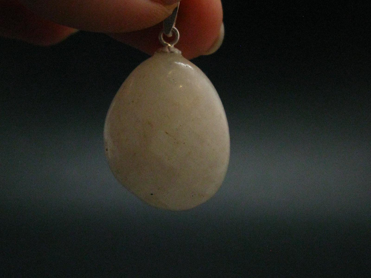 Very Rare White Cryolite 925 Silver Pendant from Greenland - 1.2" - 8.66 Grams