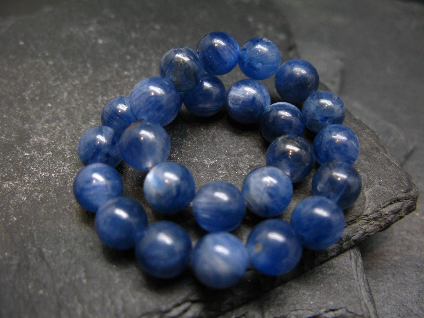 Blue Kyanite Genuine Bracelet ~ 7 Inches ~ 8mm Round Beads