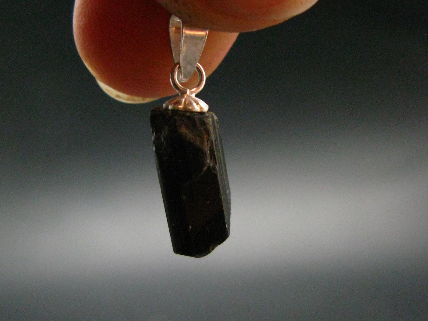 Nice Rare Terminated Epidote Crystal Silver Pendant From Peru - 0.8" - 1.08 Grams