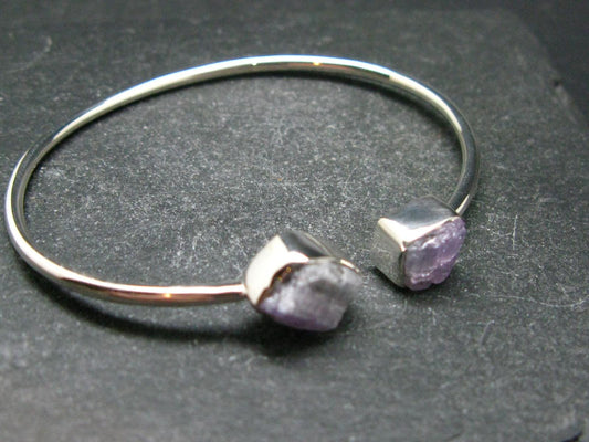 Pink Tanzanite Silver Twister Bracelet From Tanzania - 5.56 Grams - Adjustable length