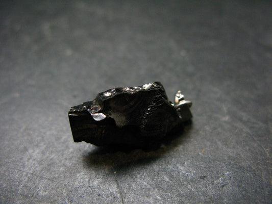 Unpolished Elite Shungite Silver Pendant from Russia - 1.1" - 1.94 Grams
