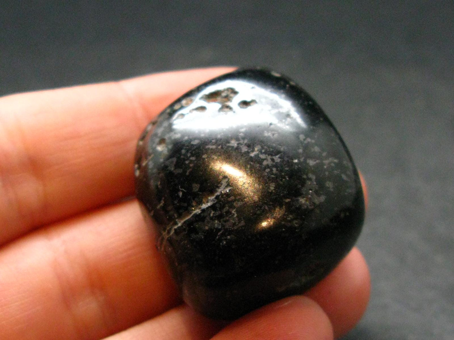 Rare Nuumite Nuummite Tumbled Stone From Greenland - 31.78 Grams - 1.0"
