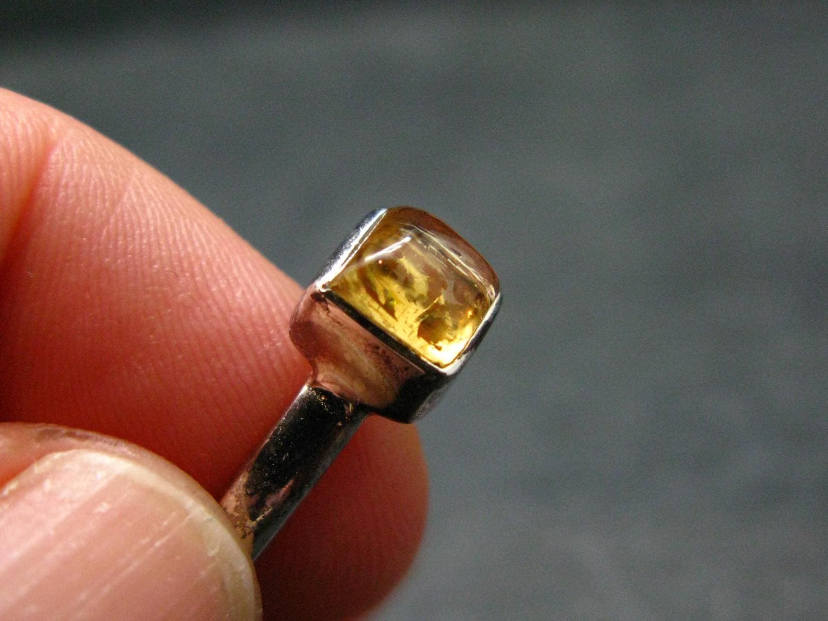 Fabulous Untreated Faceted Gem Imperial Topaz 925 Silver Ring from Brazil - Size 7 - 2.67 Grams