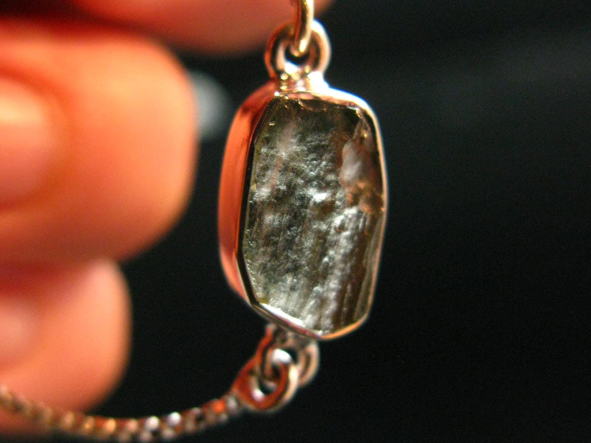 Moldavite Silver Bracelet Adjustable Length - 3.03 Grams