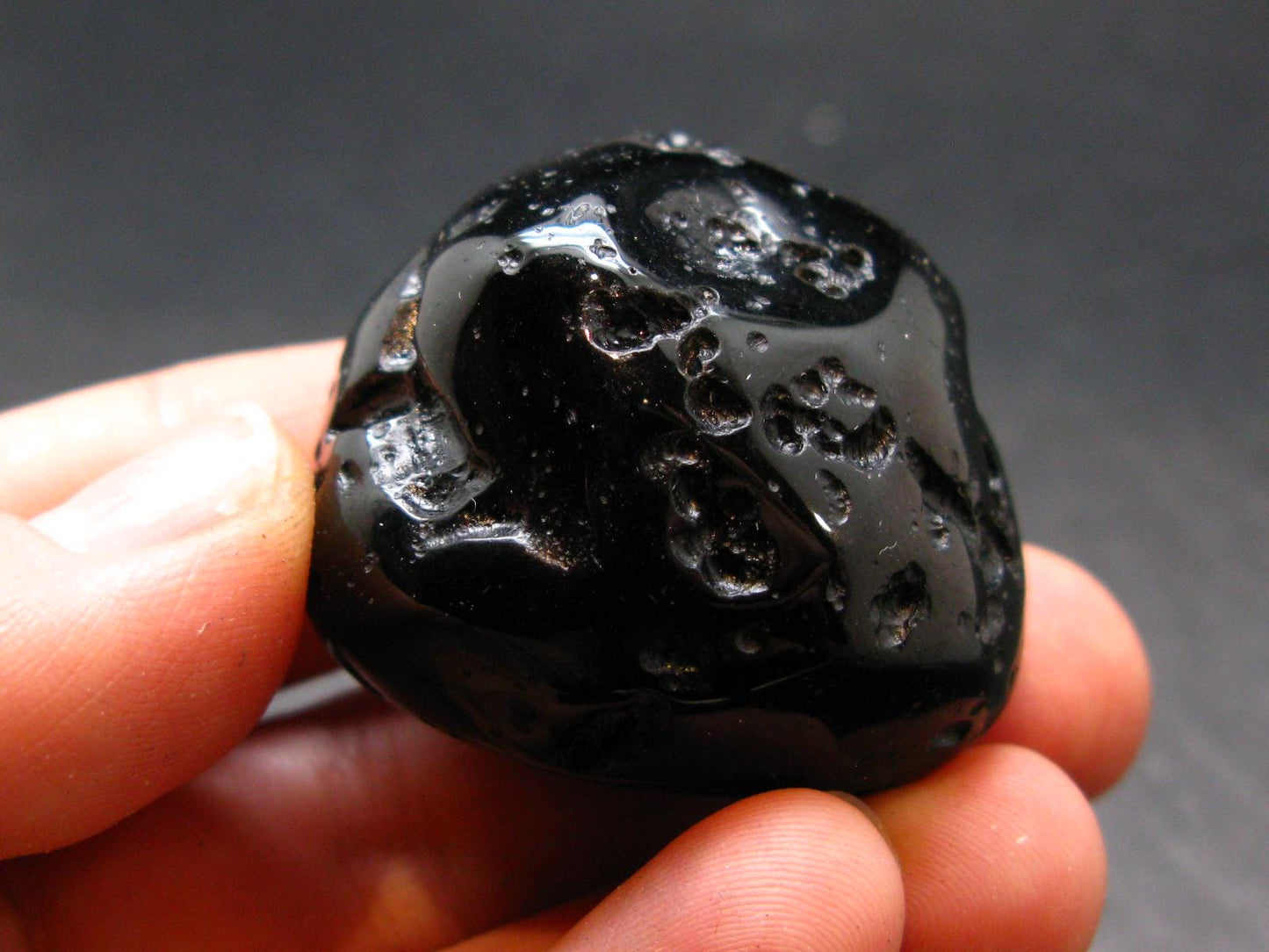 Rare Large Black Tibetan Tektite Raw Piece from Tibet - 1.4" - 39.42 Grams