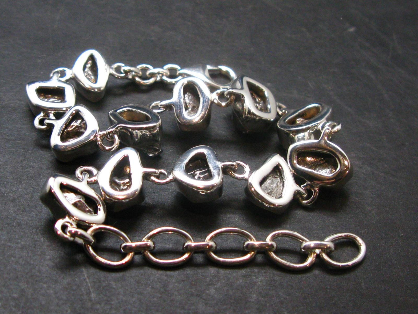Meteorite Sterling Silver Bracelet - 24.42 Grams - Size Adjustable
