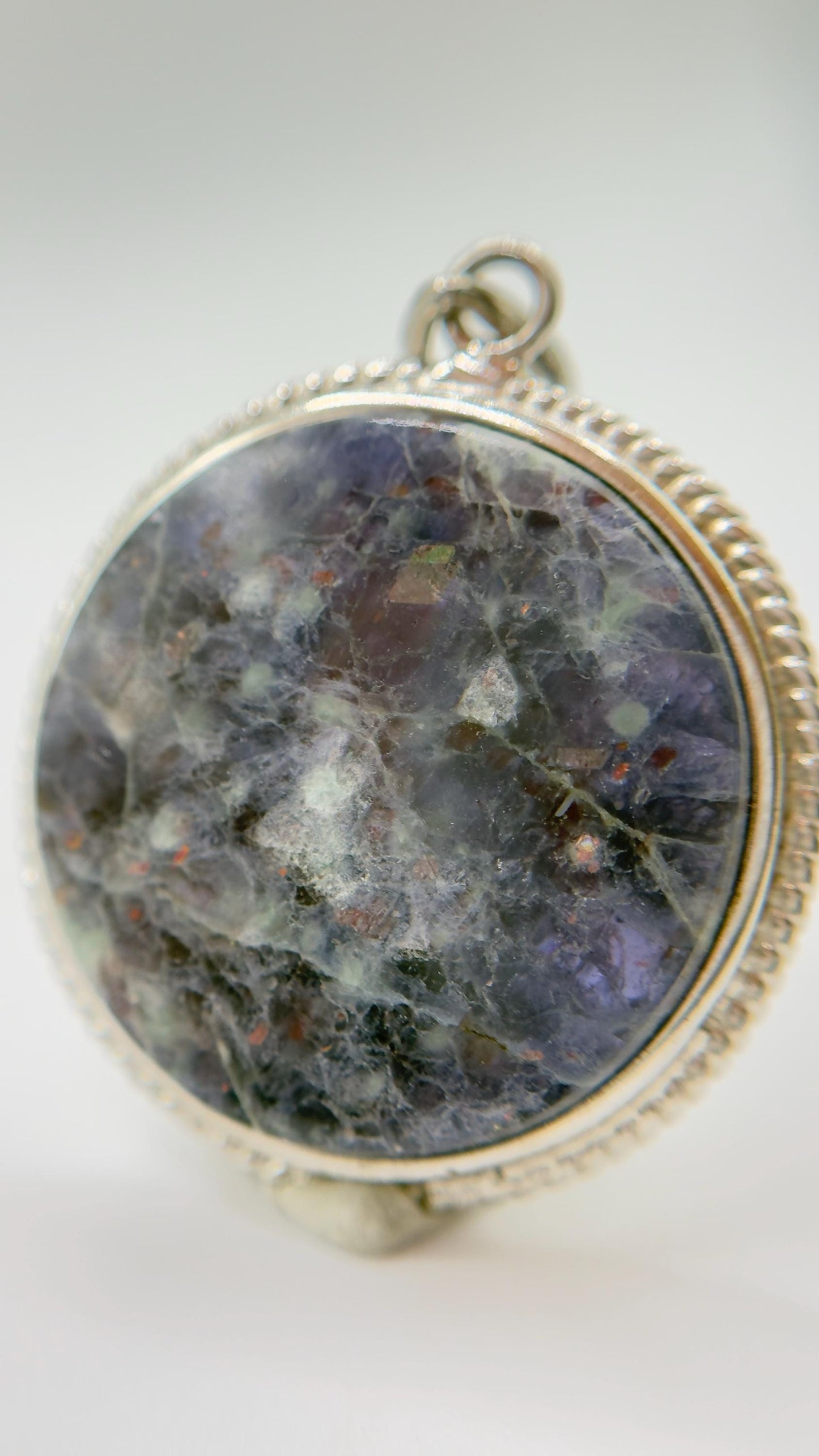 Lattice Sunstone Pendant Necklace, Sterling Silver Natural Crystal Jewelry (6.71g)